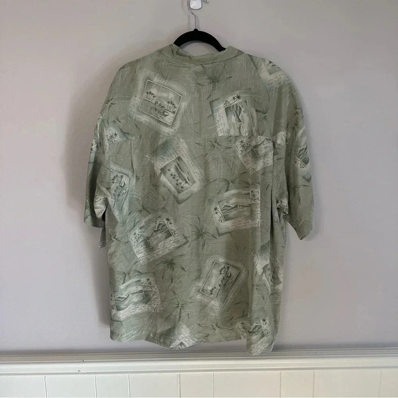 Bermuda Bay Men's Vintage Green Tropical 100% Silk Button Down Shirt Sz XXL GUC - Picture 8 of 8